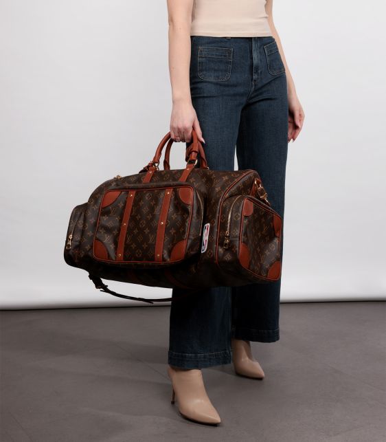 x NBA Brown Monogram Coated Canvas & Embossed Calfskin Leather Trio Pocket Keepall