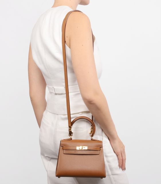 Gold Courchevel Leather Vintage Kelly 20cm