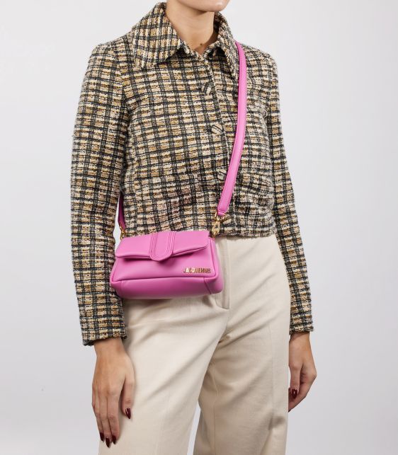 Neon Pink Lambskin Leather Le Petit Bambimou