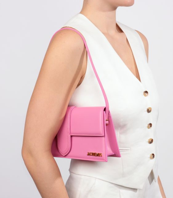 Pink Smooth Calfskin Leather Le Bambino Long