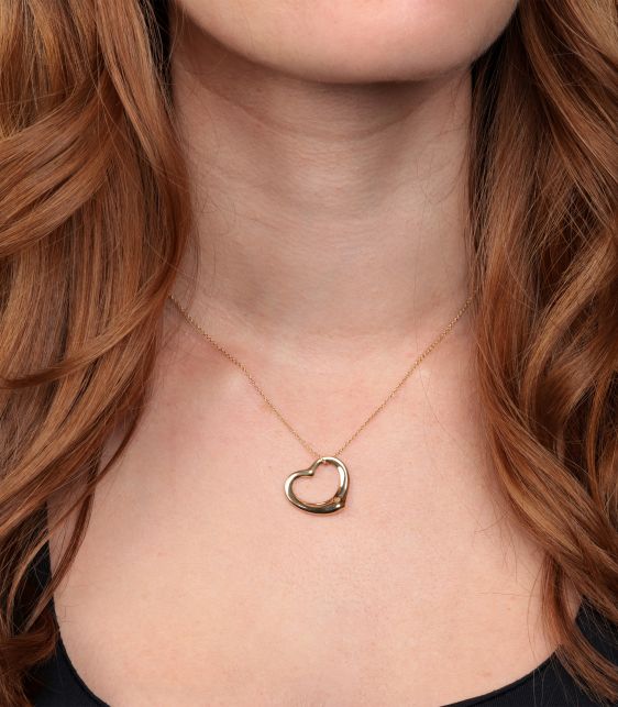 18ct Yellow Gold 22mm Elsa Peretti Open Heart Pendant