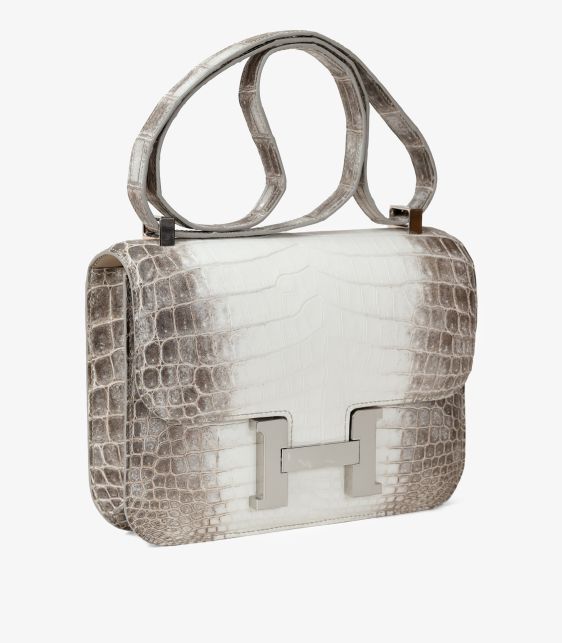 Blanc Himalaya Matte Niloticus Crocodile Leather Constance 24