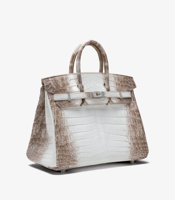 Blanc Himalaya Matte Niloticus Crocodile Leather Diamond Birkin 25cm Retourne