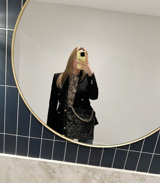 Black Quilted Aged Calfskin Leather En Vogue Hobo Bag