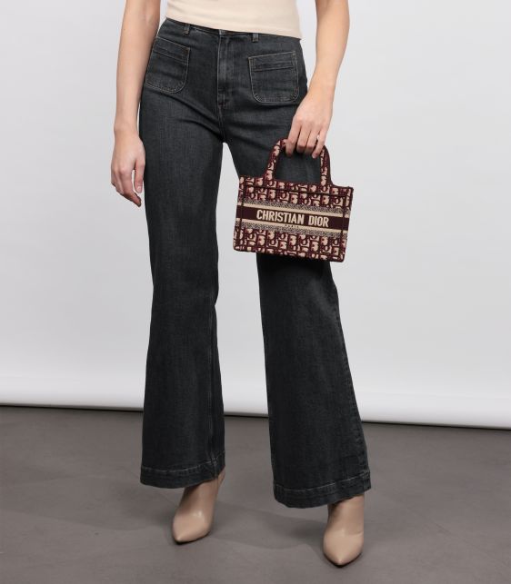 Burgundy Oblique Monogram Canvas Mini Book Tote