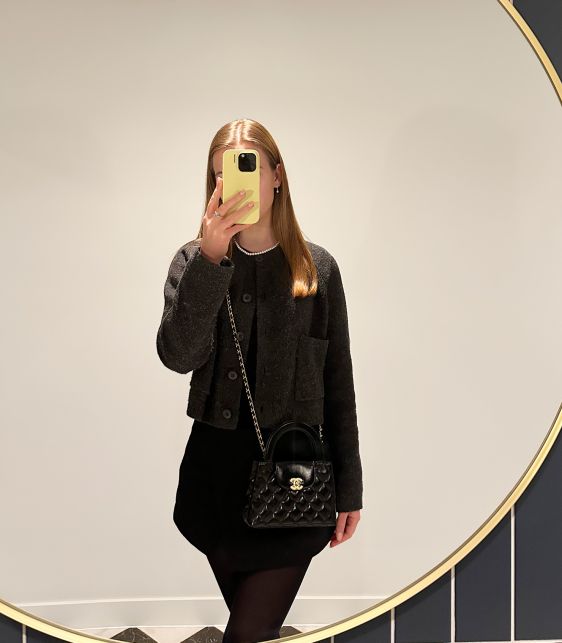 Black Quilted Calfskin Leather Nano Classic Kelly Shopper