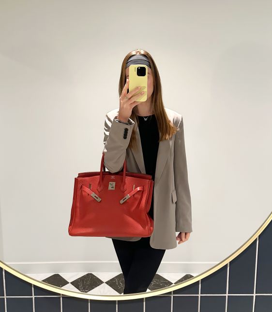 Rouge Vif Togo Leather Birkin 35cm Retourne