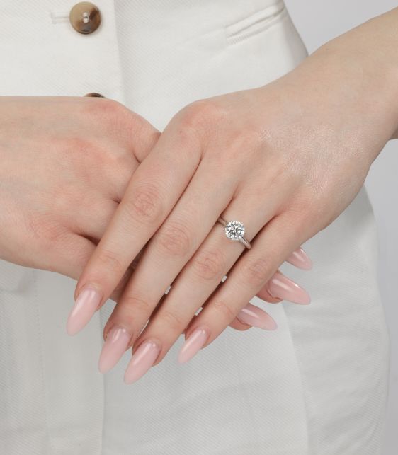 Brilliant Cut 1.73ct Diamond Platinum Tiffany Setting Ring