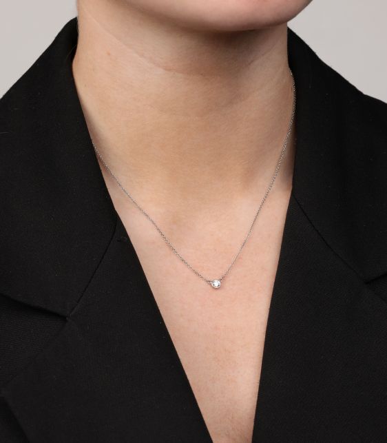 Diamond Platinum Diamond by the Yard Necklace