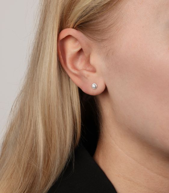 0.18ct Diamond 18ct White Gold D'amour Small Stud Earrings