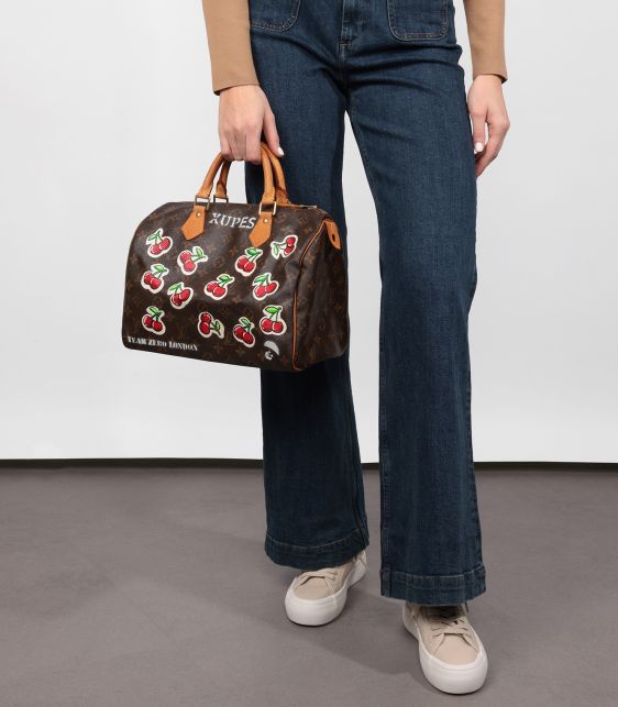 x Year Zero London Hand-painted ‘Cherries’ Brown Monogram Coated Canvas Speedy 30