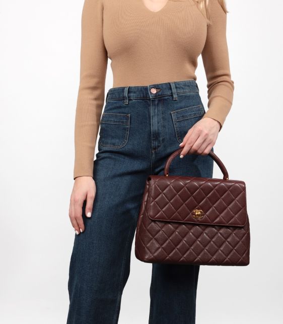 Bordeaux Quilted Caviar Leather Vintage Classic Kelly