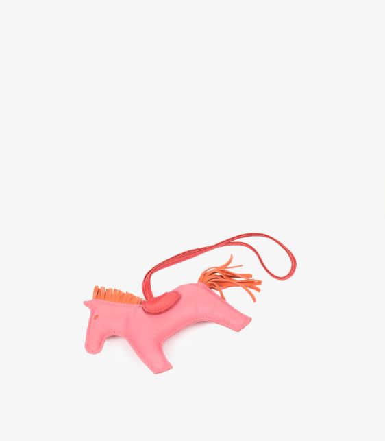 Rose Azalea, Orange Poppy & Rouge Indien Milo Lambskin Leather Rodeo MM Charm