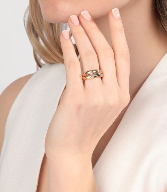 18ct White Gold, 18ct Yellow Gold and 18ct Rose Gold Medium Les Must de Cartier Ring