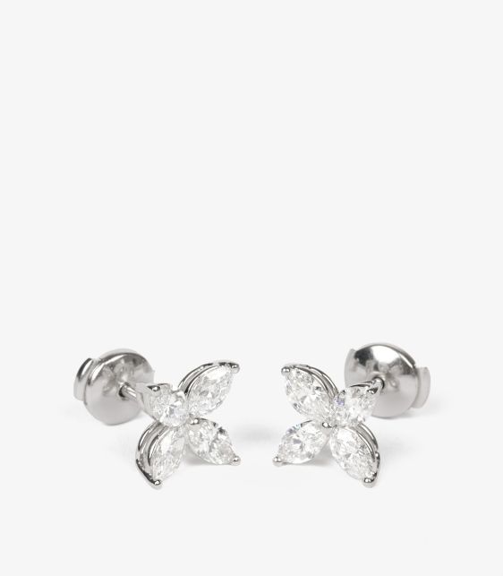 Marquise Cut Diamond Platinum Large Victoria Earrings
