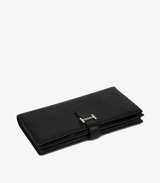 Black Epsom Leather Bearn Bi-Fold Wallet