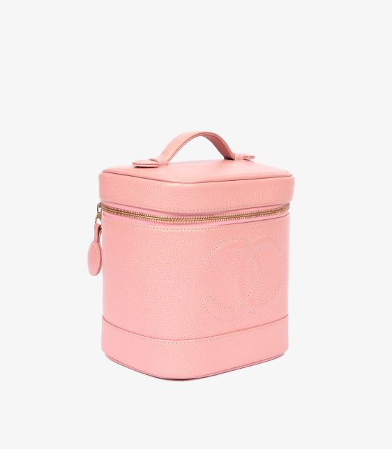 Pink Caviar Leather Vintage Timeless Vanity Case