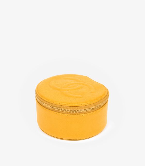Yellow Caviar Leather Timeless Jewellery Case