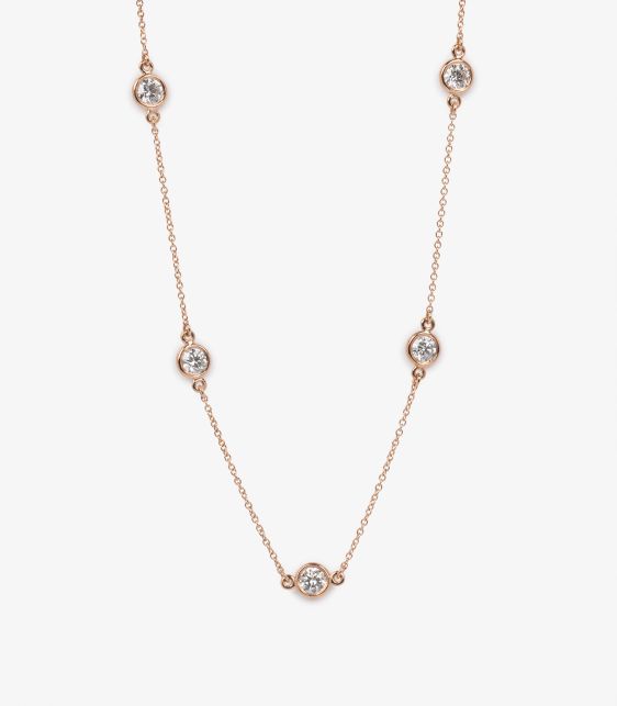 1.54ct Diamond 18ct Rose Gold Elsa Peretti Diamonds by the Yard Necklace