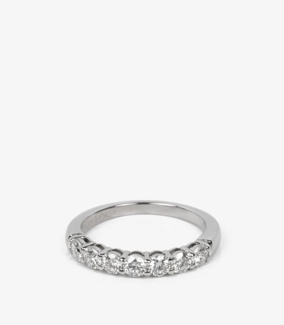 Round Brilliant Diamond Platinum Embrace Half Eternity Ring