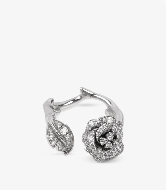 Diamond 18ct White Gold Small Rose Bagatelle Ring