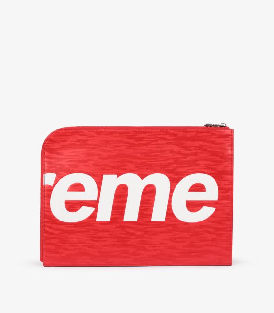 x Supreme Red & White Epi Leather Pochette Jour GM