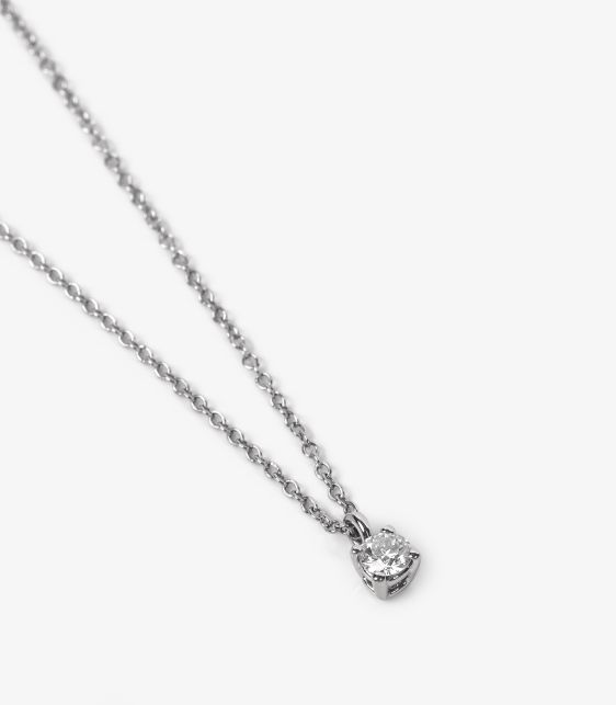 0.12ct Brilliant Cut Solitaire Diamond Platinum Necklace