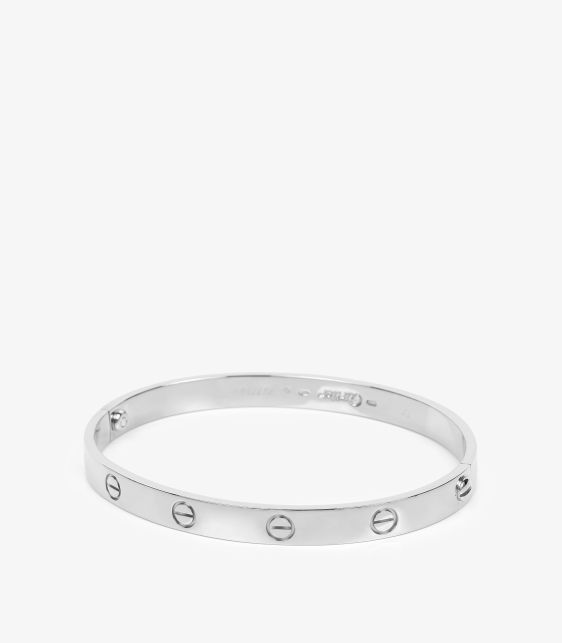 18ct White Gold Love Bangle