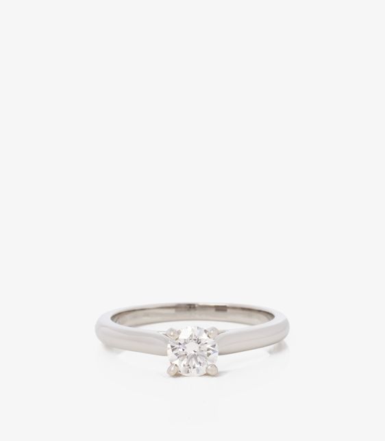Brilliant Cut 0.31ct Solitaire Diamond Platinum 1895 Ring