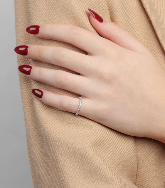 Diamond 18ct White Gold Etincelle de Cartier 2mm Band Ring