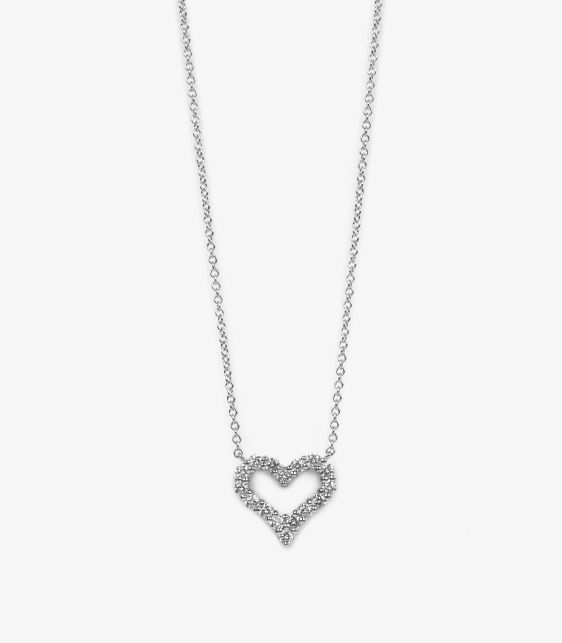 Round Brilliant Cut Diamond Platinum Tiffany Hearts Mini Pendant