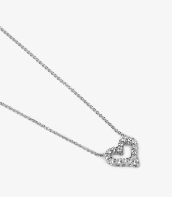 Round Brilliant Cut Diamond Platinum Tiffany Hearts Mini Pendant