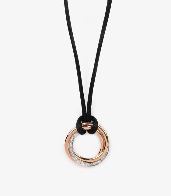 Diamond Silk Cord 18ct Gold Medium Trinity Necklace