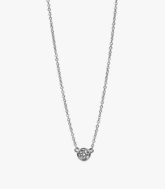 Platinum Elsa Peretti Diamonds by the Yard Single Diamond Pendant