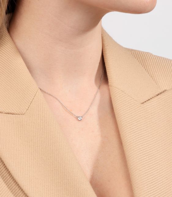 Platinum Elsa Peretti Diamonds by the Yard Single Diamond Pendant