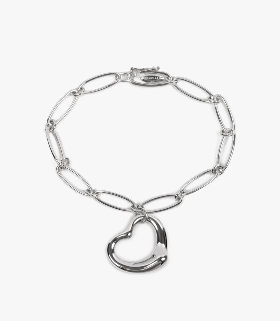 Sterling Silver Elsa Peretti Open Heart Large Link Bracelet