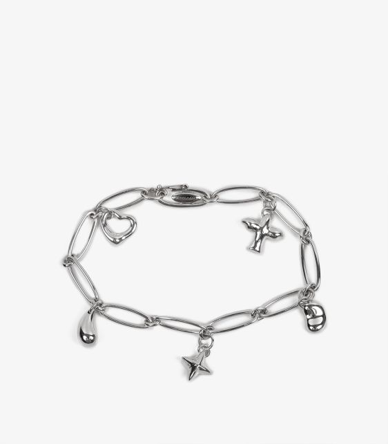 Sterling Silver Elsa Peretti 5 Charm Large Link Bracelet