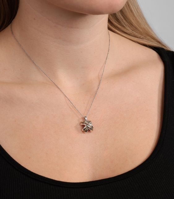 Signature X Vintage Sterling Silver and 18ct Yellow Gold Necklace