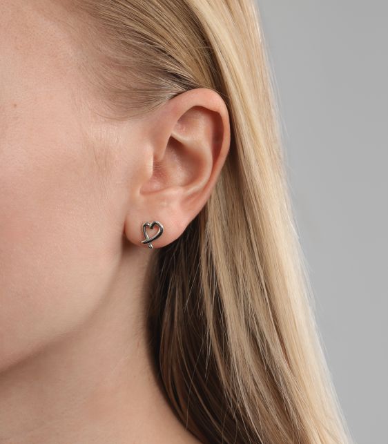 Sterling Silver Paloma Picasso Loving Heart Stud Earrings
