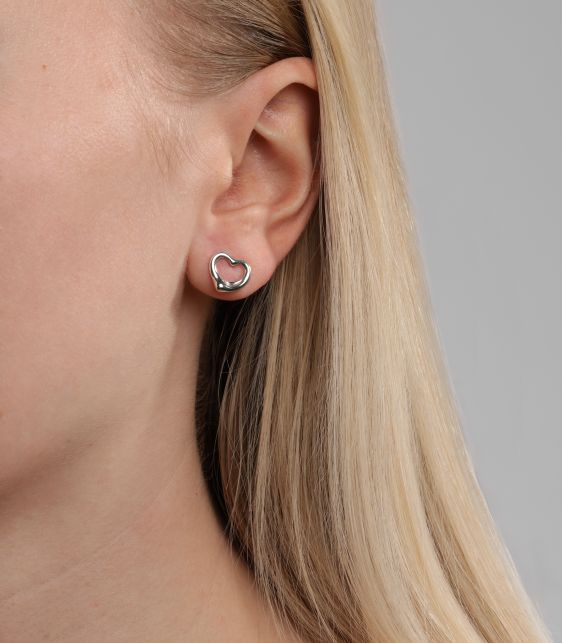 Sterling Silver Elsa Peretti Open Heart Earrings
