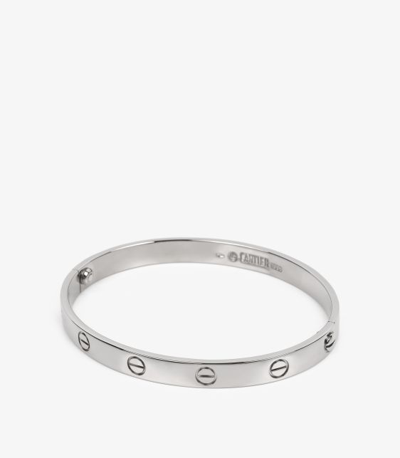 18ct White Gold Love Bangle