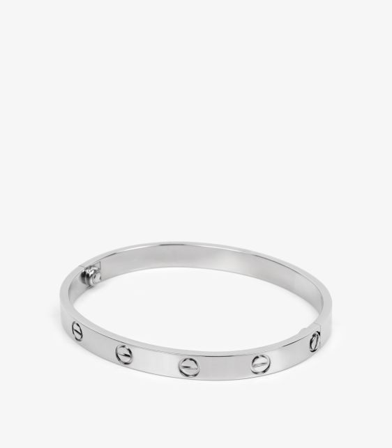 18ct White Gold Love Bangle