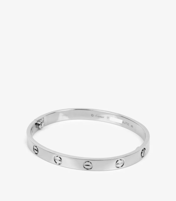 18ct White Gold Love Bangle