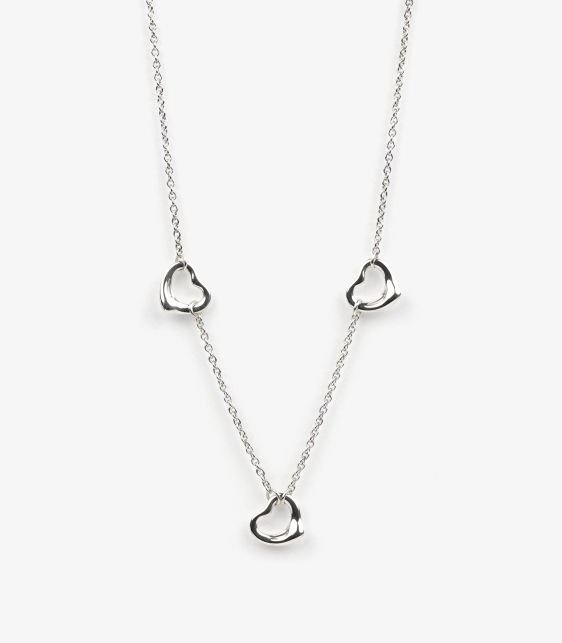 Sterling Silver Elsa Peretti 3 Open Heart Necklace