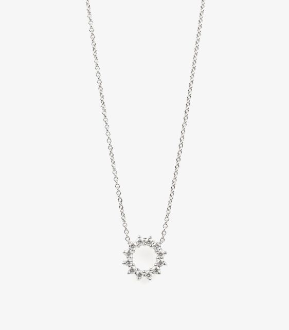 0.23ct Diamond Platinum Mini Open Circle Pendant