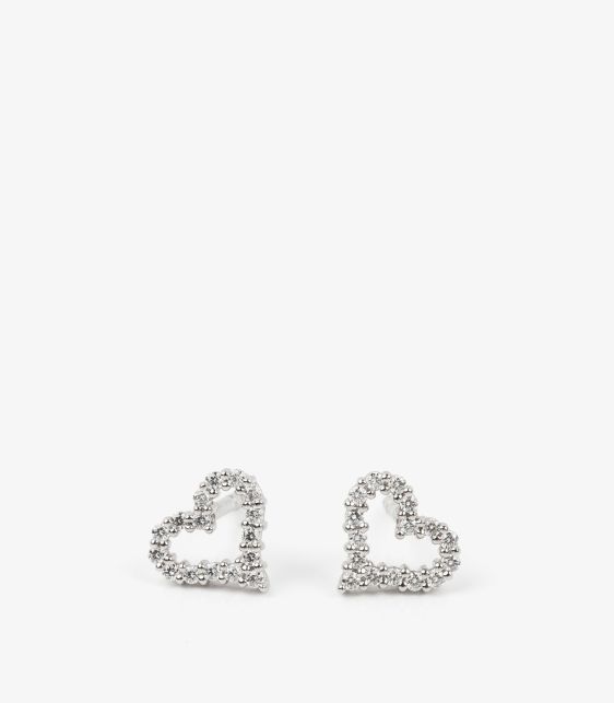 0.13ct Diamond Platinum Extra Mini Hearts Stud Earrings