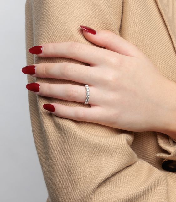 Diamond Platinum Forever Half Diamond Ring