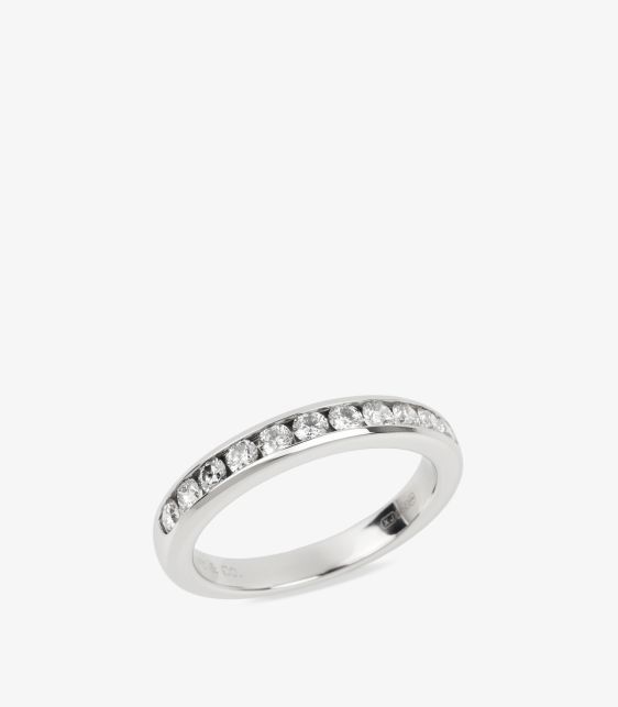 Brilliant Cut Diamond Platinum 3mm Half Eternity Ring