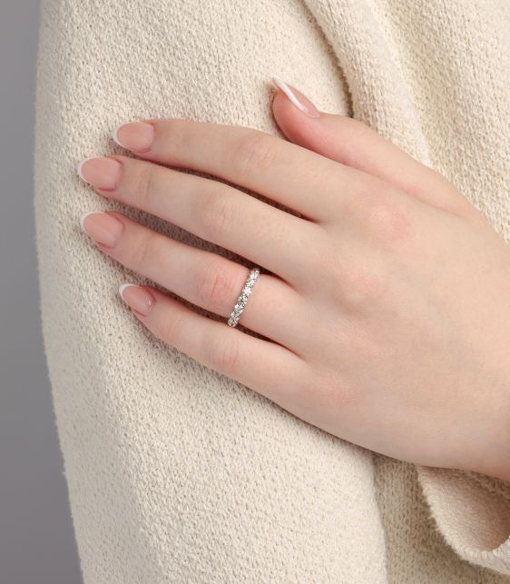 Diamond Platinum Forever Half Diamond Ring