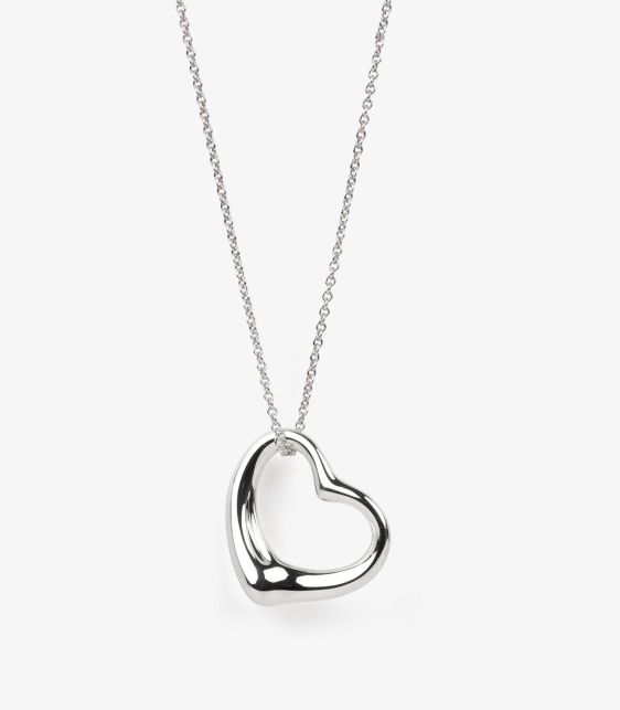 Tiffany & Co. Pre-Owned Silver 27mm Open Heart Pendant J1629 at Xupes